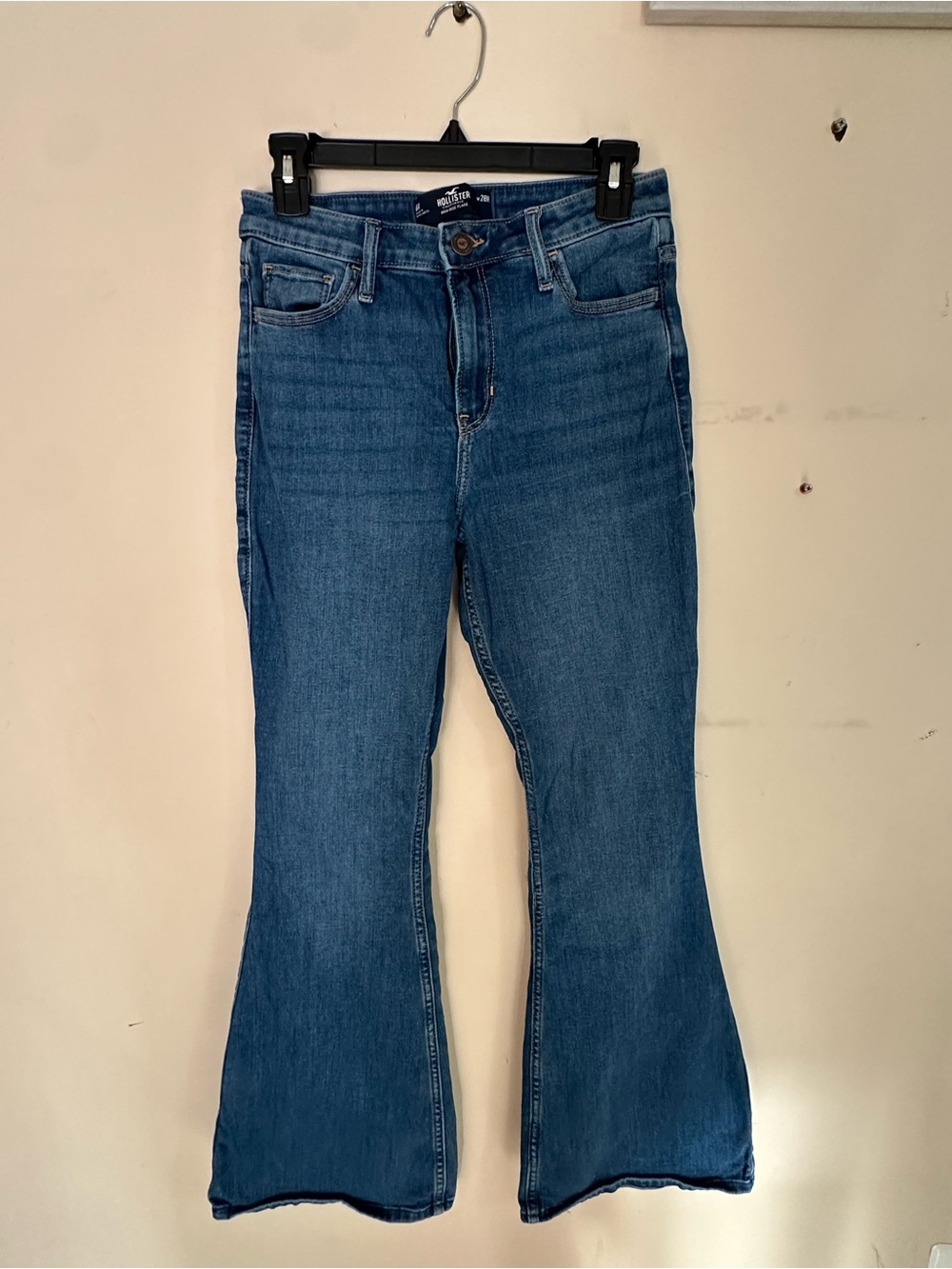 Hollister Mid-Rise Flare Jeans - Blue Denim